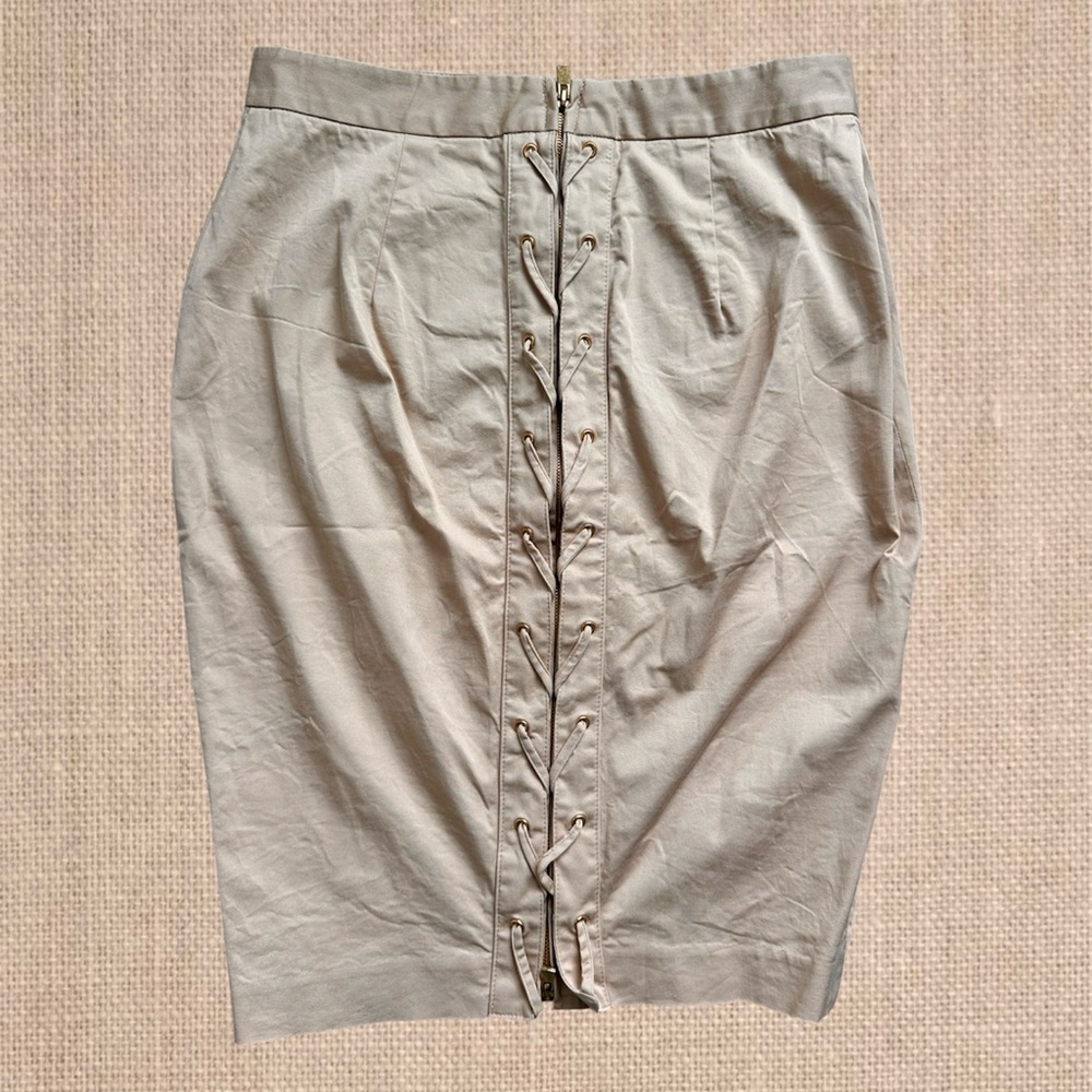 Victoria's Secret Beige Lace-Up Pencil Skirt